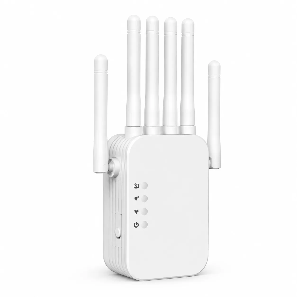 Dual-Band 1200Mbps 6-Antenna Wireless Wi-Fi Range Extender & Signal Booster – White