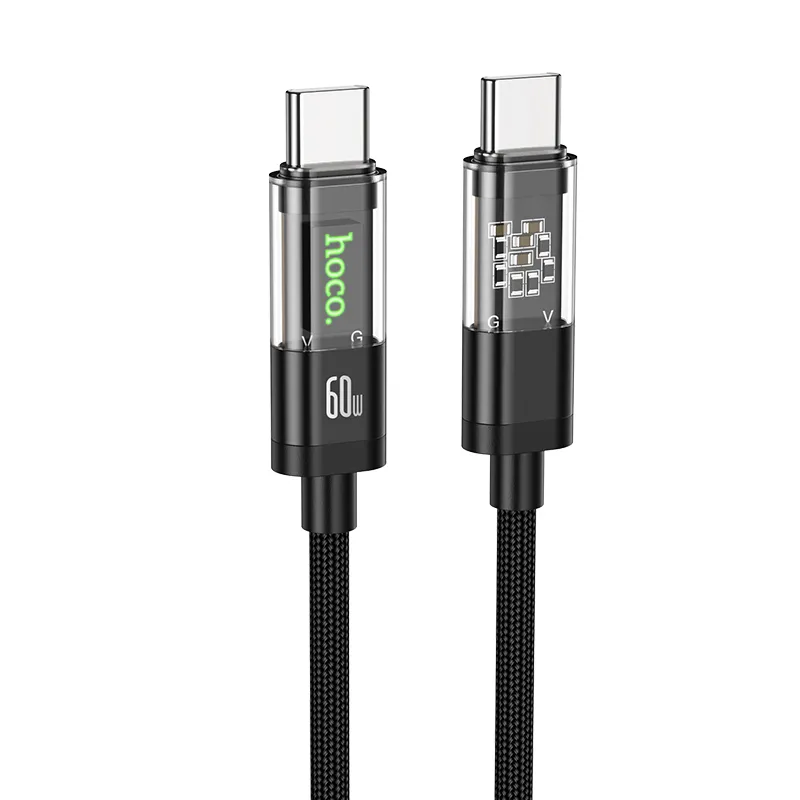 Hoco U116 Transparent Discovery Edition 60W Charging Data Cable for Type-C to Type-C