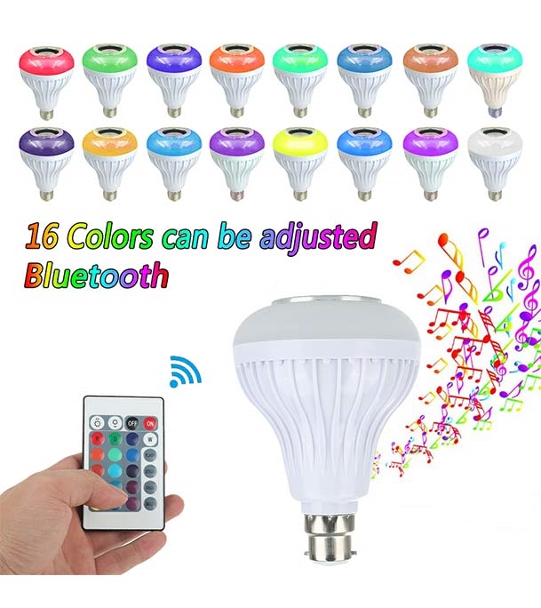 Smart Led Remote Control Bluetooth Speaker Music Bulb AC