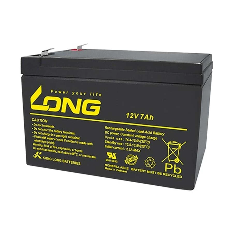 Long 12V 7Ah Rechargeable Sealed Lead Acid Battery for UPS