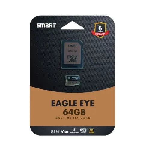 Smart Eagle Eye 64GB Micro SDXC UHS-I U3 Class10 Memory Card with Adapter
