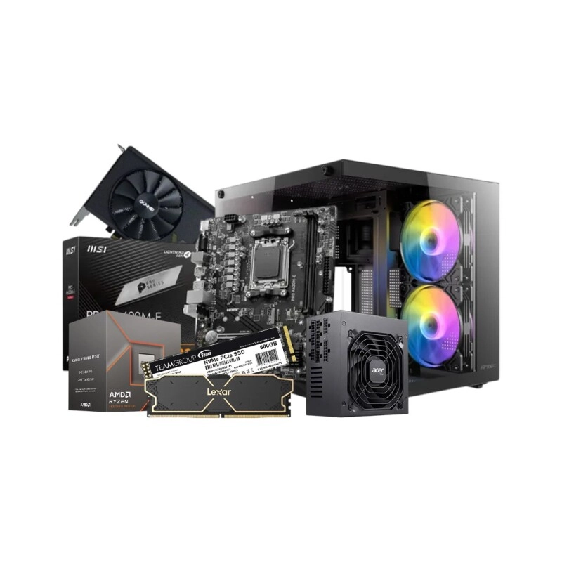 AMD Ryzen 5 8400F MSI PRO A620M-E 16GB RAM 500GB SSD Gaming Desktop PC With A580 8GB INDEX Graphics Card