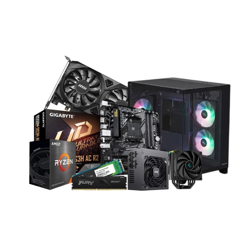 AMD Ryzen 5 5600 GIGABYTE B550M DS3H AC R2 16GB RAM 1TB SSD Gaming PC with RTX 3050 VENTUS 2X 6G OC Graphics
