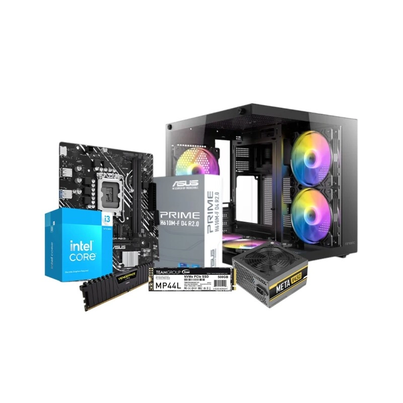Intel Core i3 14100 ASUS PRIME H610M-F D4 16GB RAM 500GB SSD Desktop PC