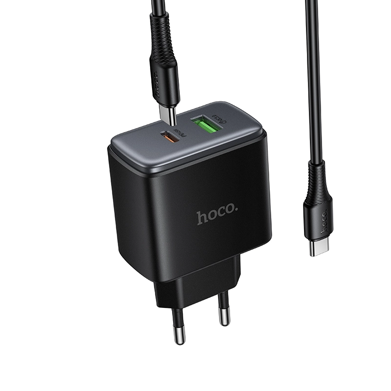 Hoco C158A 45W PD Wall Charger Set – USB-C + USB-A, C-to-C Cable Included