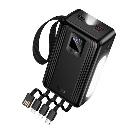Hoco J173A 22.5W 30000mAh Power Bank with Four Cables – One Power Bank for Every Device in Your Home