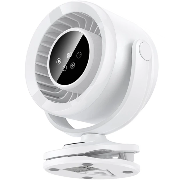Hoco HX608 3-in-1 Automatic Rotating Clip Fan with 3600mAh Battery – Clip, Desk & Wall Mount Cooling