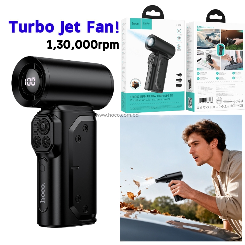 Hoco HX68 Flujo Ultra High Speed Violent Turbo Jet Fan 130000RPM