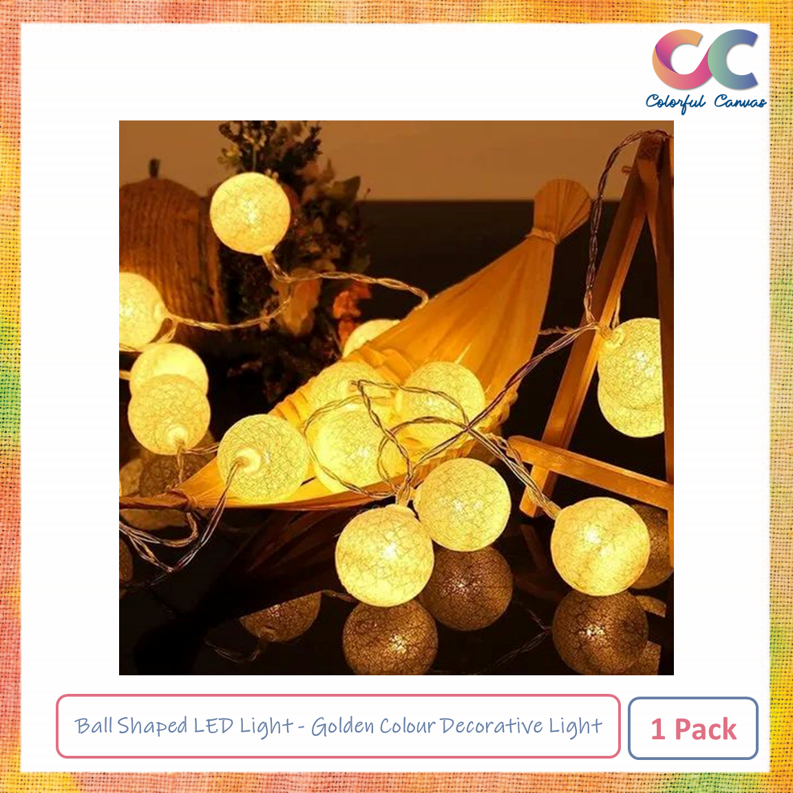 Ball Shaped LED Light - Golden Colour Decorative Light