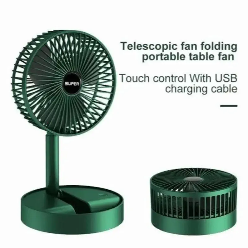 Portable Fan USB Rechargeable Foldable Table Desk Fan Telescopic Floor 3 Speeds - Multicolor