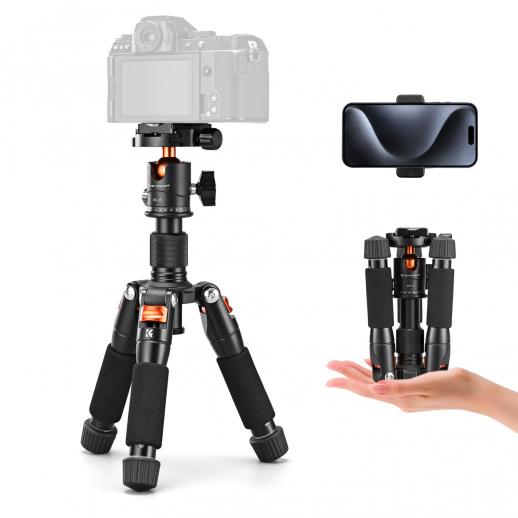 K&F Concept 20.5″ Mini Desktop Tripod – 360° Ball Head, 6KG Load Capacity, Quick Release Plate KF09.150