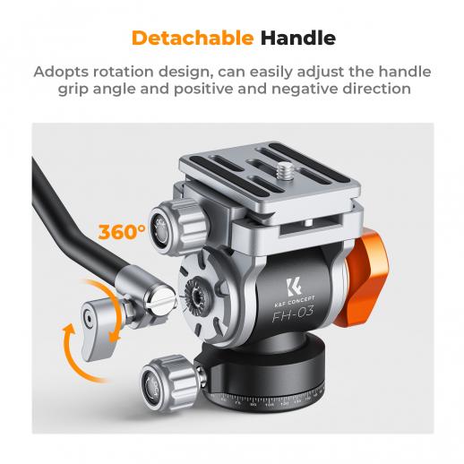 K&F Pro Fluid Tripod Ball Head – 11lb Max Load KF31.087
